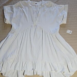 Free People Agnes Cream V-Neck Mini Dress